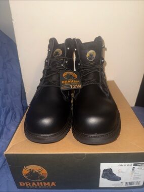 Brahma Black Men's Steel Toe Work Boots - Gus 2.0 Style-12Wide